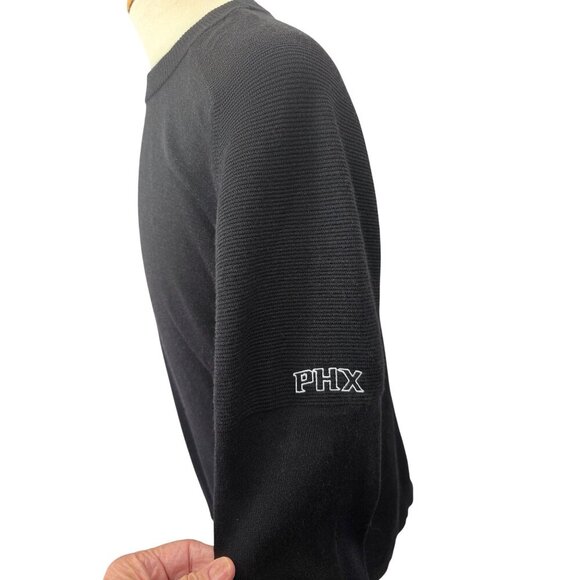 Nike Tiger Woods PHX Black Golf Sweater Men Sz L Lightweight Crew Neck Wool Blnd - Picture 1 of 12